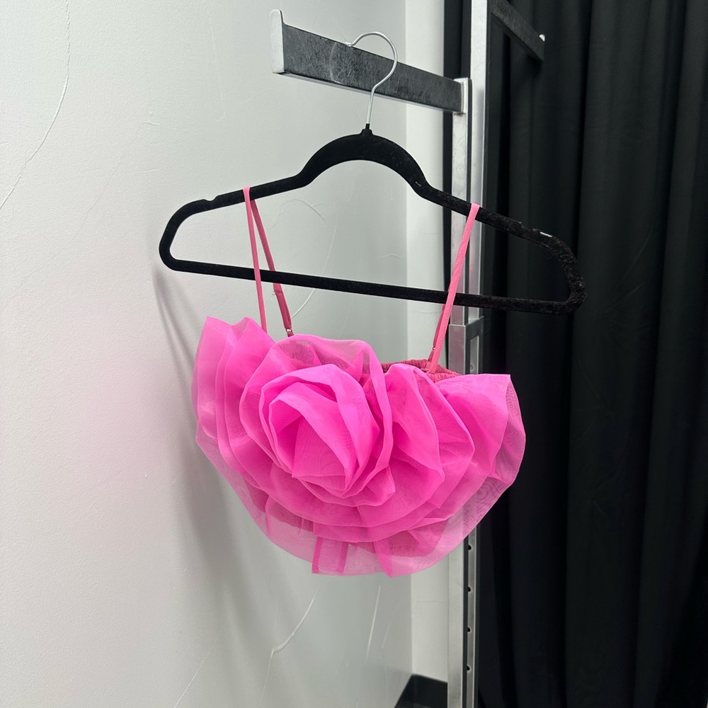 Buddy Love Pink Ruffle Crop Top